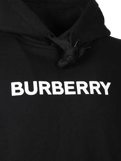 Shop Burberry Hooded Sweatshirt With Logo In Black