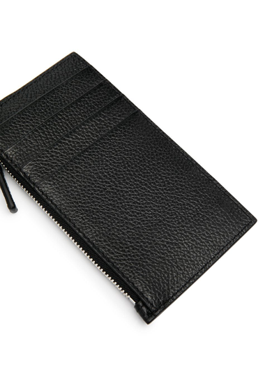Shop Balenciaga Cash Leather Credit Card Case In Black