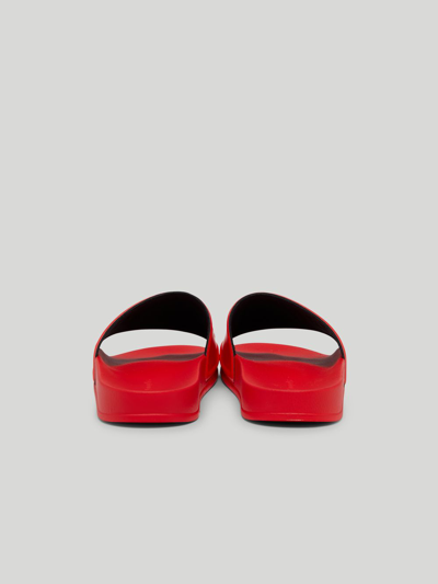 Shop Palm Angels Logo Pool Sliders In Red