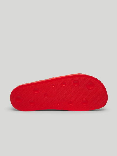 Shop Palm Angels Logo Pool Sliders In Red