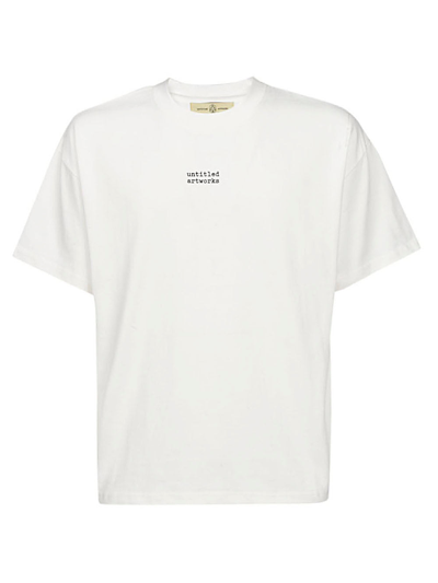 Shop Untitled Artworks Logo Cotton T-shirt In White