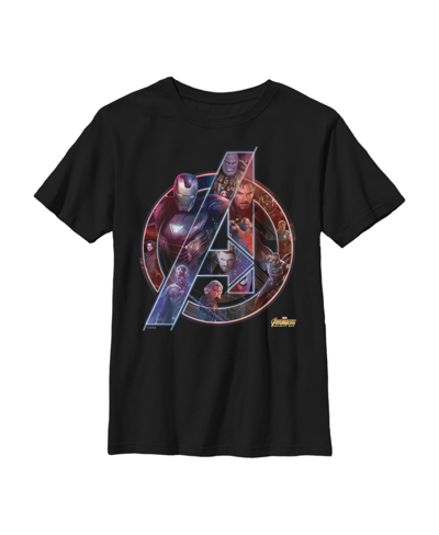 Shop Marvel Boy's  Avengers: Infinity War Logo Child T-shirt In Black