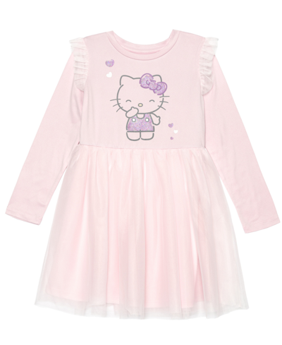 Shop Hello Kitty Little Girls Long Sleeve Tutu Dress In Pink