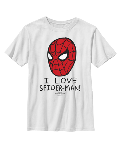 Shop Marvel Boy's  Spider-man: No Way Home I Love Spider-man Mask Child T-shirt In White