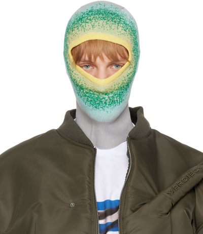 Shop Y/project Gray & Yellow Gradient Balaclava In Green / Yellow / Gre