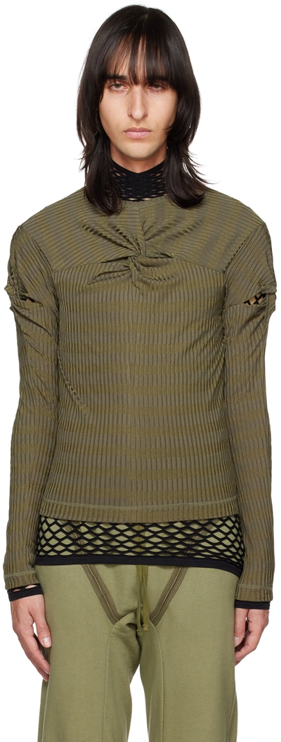 Shop Parnell Mooney Ssense Exclusive Khaki Knot Long Sleeve T-shirt