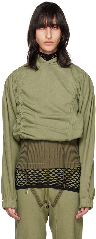 Shop Parnell Mooney Ssense Exclusive Khaki Drawstring Hoodie