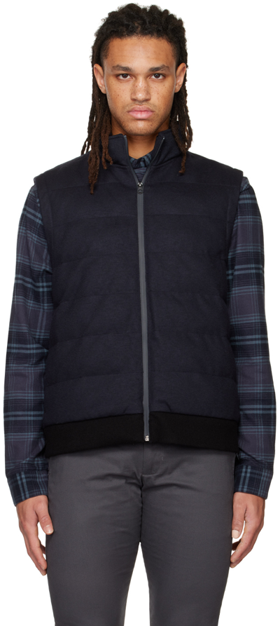 Shop Vince Navy Padded Vest In Coastal-403cbl