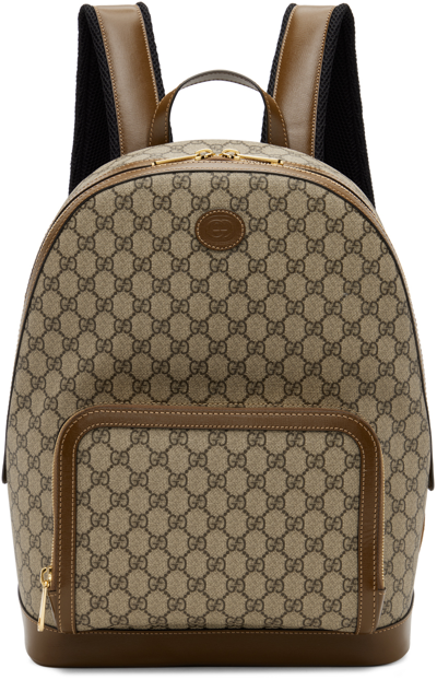 Gucci GG Supreme Canvas Backpack - Brown