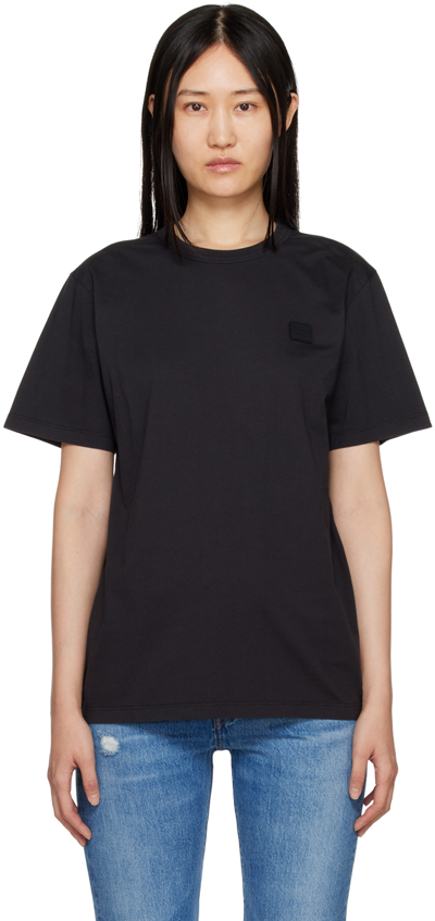 Shop Maison Kitsuné Black Fox Profile Patch T-shirt In P197 Long Black