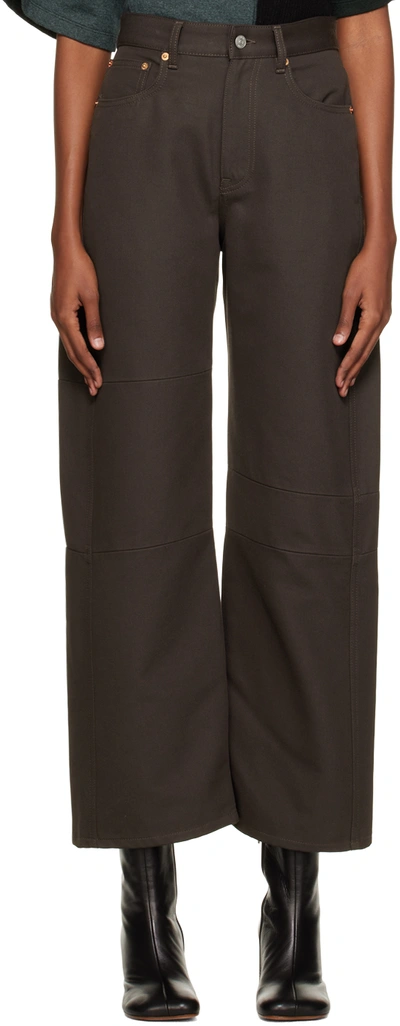 Shop Mm6 Maison Margiela Brown Five-pocket Trousers In 143 Brown