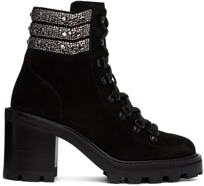 Shop Jimmy Choo Black Esche 65 Ankle Boots In Black/natural