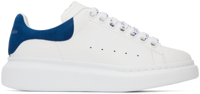Shop Alexander Mcqueen White & Blue Oversized Sneakers In 9086 White/paris Blu