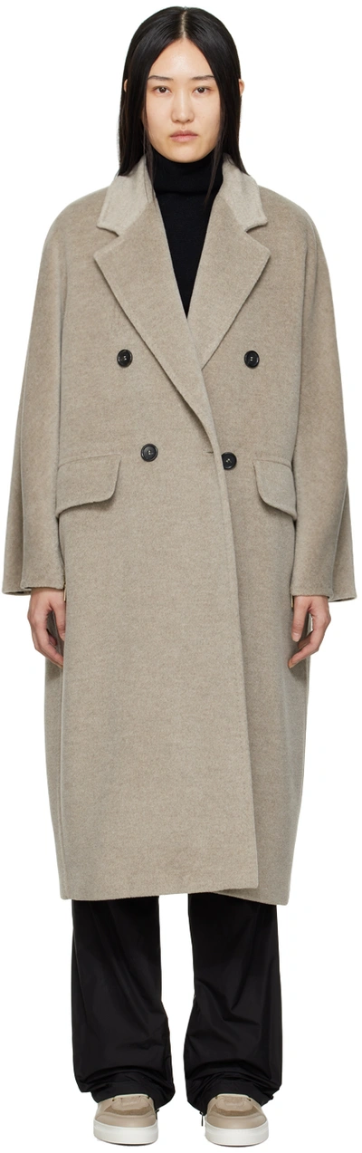 Shop Max Mara Taupe Ethel Coat In 001 Bronze