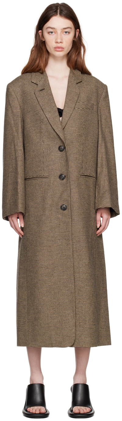 Shop By Malene Birger Brown Rosennan Coat In Qk1 Houndstooth