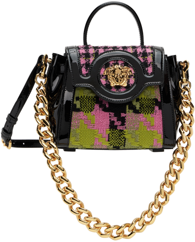 Shop Versace Black Small 'la Medusa' Bag In 6b12v Black+multicol