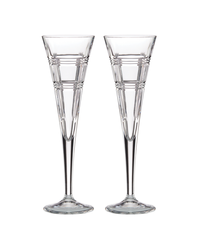 Shop Reed & Barton Hudson Toasting Flute Pair In Clear And No Color