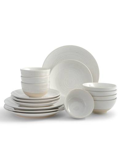 Sango Siterra Round 16 Piece Dinnerware Set, Service For 4 In White