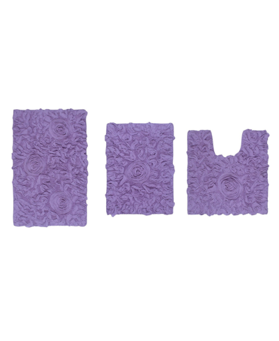 Shop Home Weavers Bell Flower 3-pc. Bath Rug Set In Purple