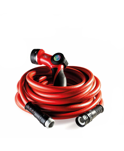 Shop Fitt Usa Inc. Fitt Flow Expandable Patio Garden Hose Nozzle And Storage Bag 60ft In Red