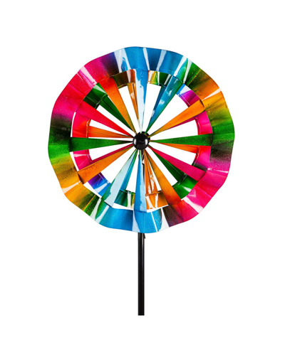 Shop Evergreen 78"h Solar Wind Spinner, Carnival In Multicolored