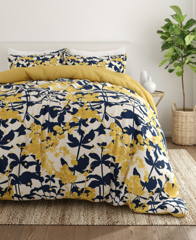Shop Ienjoy Home Home Collection Premium Ultra Soft 3 Piece Reversible Duvet Cover Set, Queen In Yellow