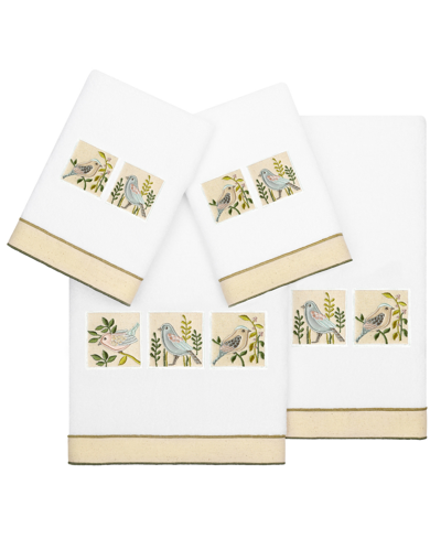 Linum Home Turkish Cotton Belinda Embellished 4-pc. Bath Towel Set In White