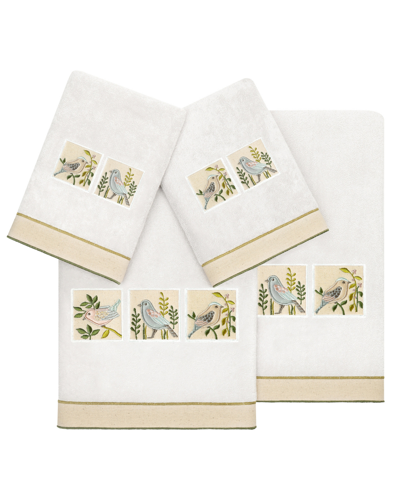 Linum Home Turkish Cotton Belinda Embellished 4-pc. Bath Towel Set In Silver