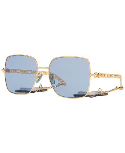 Shop Gucci Women's Sunglasses, Gg0724s004 In Gold-tone