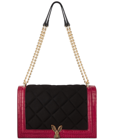 Shop Inc International Concepts Ajae Flap Rabbit Shoulder Bag, Created For Macy's In Black/crimson