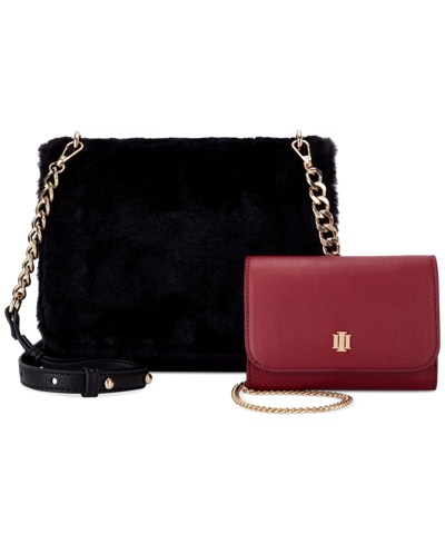 Shop Inc International Concepts Sibbell Faux Fur And Faux Leather Bag Set, Created For Macy's In Black Fur/salsa