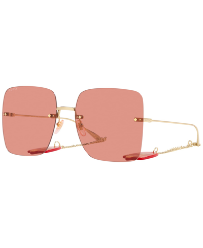Shop Gucci Women's Sunglasses, Gc001887 In Gold-tone Shiny
