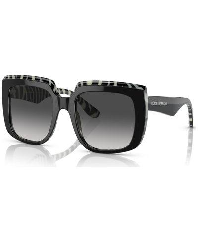 Shop Dolce & Gabbana Women's Low Bridge Fit Sunglasses, Dg4414f In Top Black On Zebra
