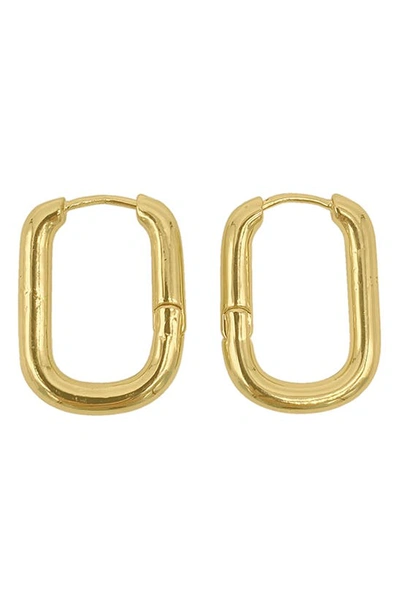 Shop Adornia Goldtone Large Rectangle Hoop Earrings In Yellow