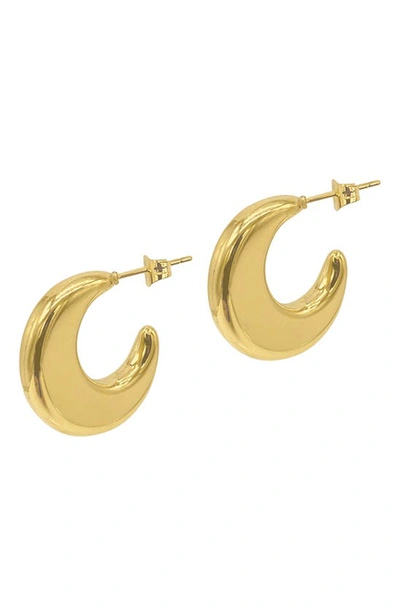Shop Adornia Water Resistant Crescent Moon Hoop Earrings In Yellow