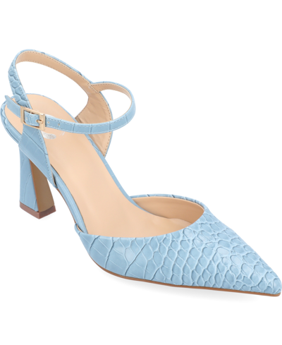 Shop Journee Collection Women's Nixey Pointed Toe Heels In Blue