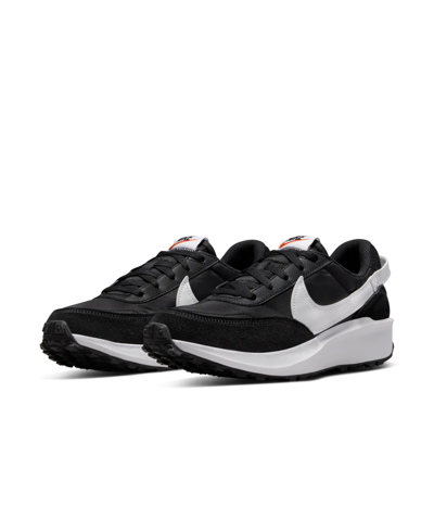 Shop Nike Women's Waffle Debut Casual Sneakers From Finish Line In Black/white
