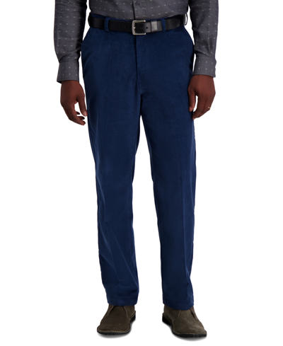 Shop Haggar Men's Classic-fit Stretch Corduroy Pants In Cadet Blue