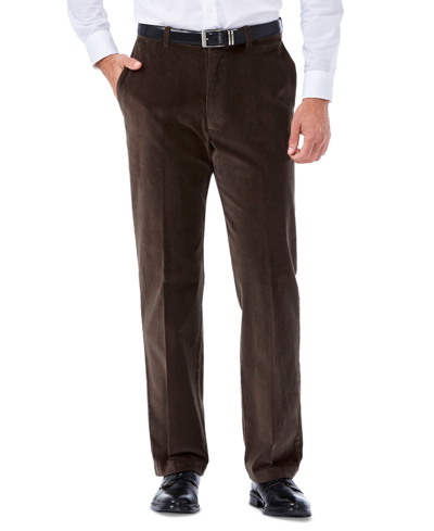 Shop Haggar Men's Classic-fit Stretch Corduroy Pants In Brown