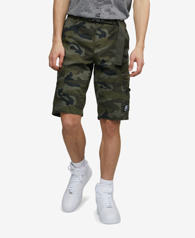 Shop Ecko Unltd Men's Zippity Do Dah Cargo Shorts With Removable Belt, 2 Piece Set In Green