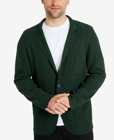 Shop Kenneth Cole Men's Loose-fit Knit Flex Sportcoat In Dark Green