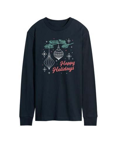 Shop Airwaves Men's Happy Holidays Long Sleeve T-shirt In Blue