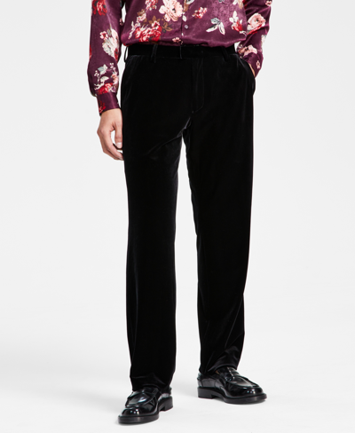 Shop Inc International Concepts Men's Owen Slim-fit Velvet Suit Pants, Created For Macy's In Deep Black