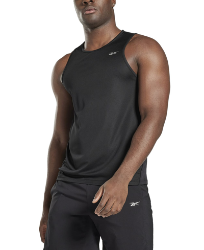 Shop Reebok Men's Running Speedwick Reflective Tank Top In Black