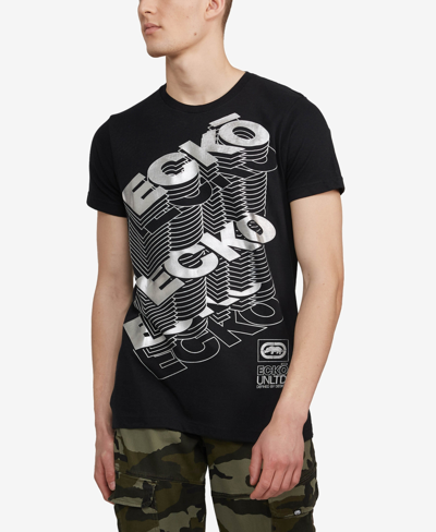 Shop Ecko Unltd Men's Big And Tall Sitting On Stacks Graphic T-shirt In Black