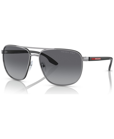 Shop Prada Men's Polarized Sunglasses, Ps 50ys62-yp In Gunmetal