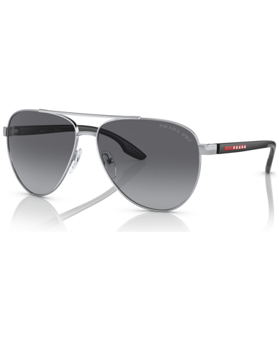 Shop Prada Men's Polarized Sunglasses, Ps 52ys61-yp In Silver-tone