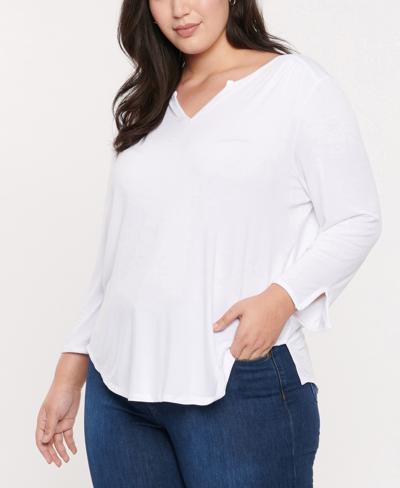 Shop Nydj Plus Size Perfect T-shirt In Optic White
