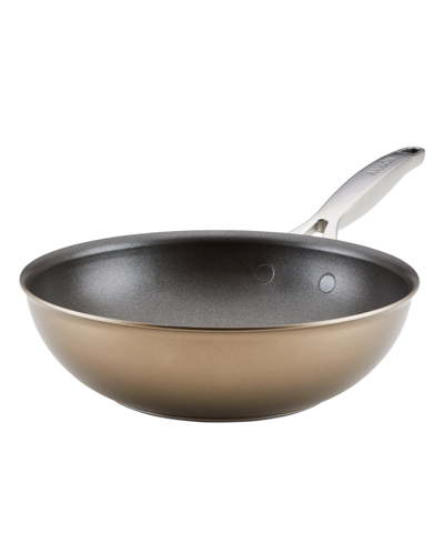 Shop Anolon Ascend Hard Anodized Aluminum Non-stick 10" Stir Fry Pan In Bronze