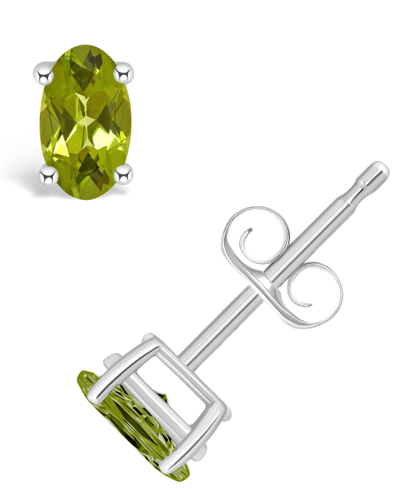 Macy's Peridot (1-1/10 Ct. T.w.) Stud Earrings In 14k Yellow Gold Or 14k White Gold In White Gold
